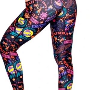 Zumba Fitness Colorful Graphic Leggings NWOT S